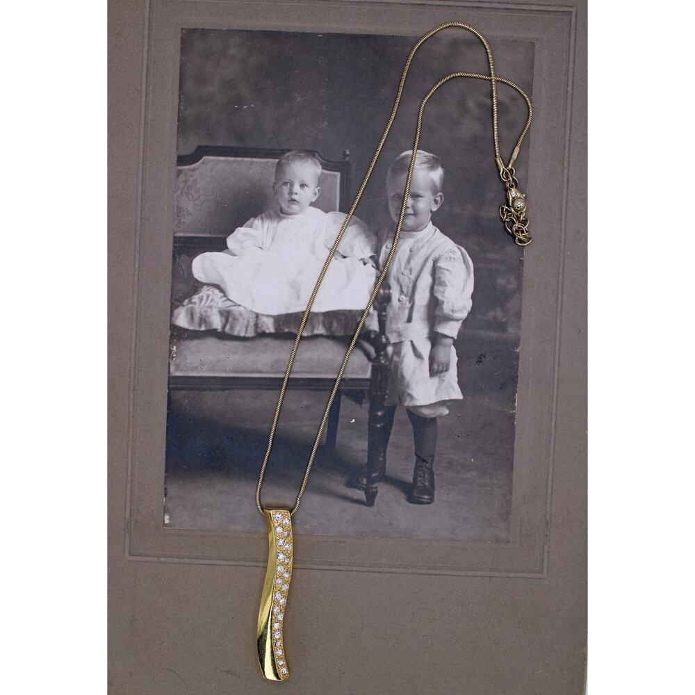 Roman Gold-tone with Rhinestone Necklace
